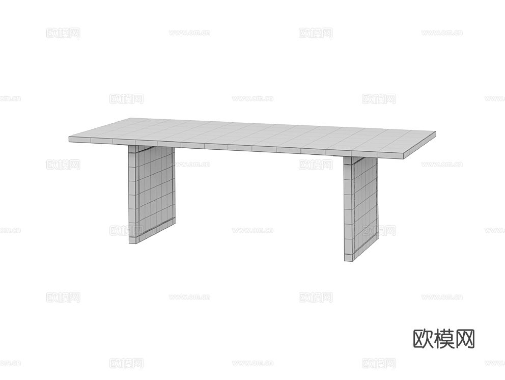 LoftDesigne 中古风餐桌3d模型下载（渲染图2）