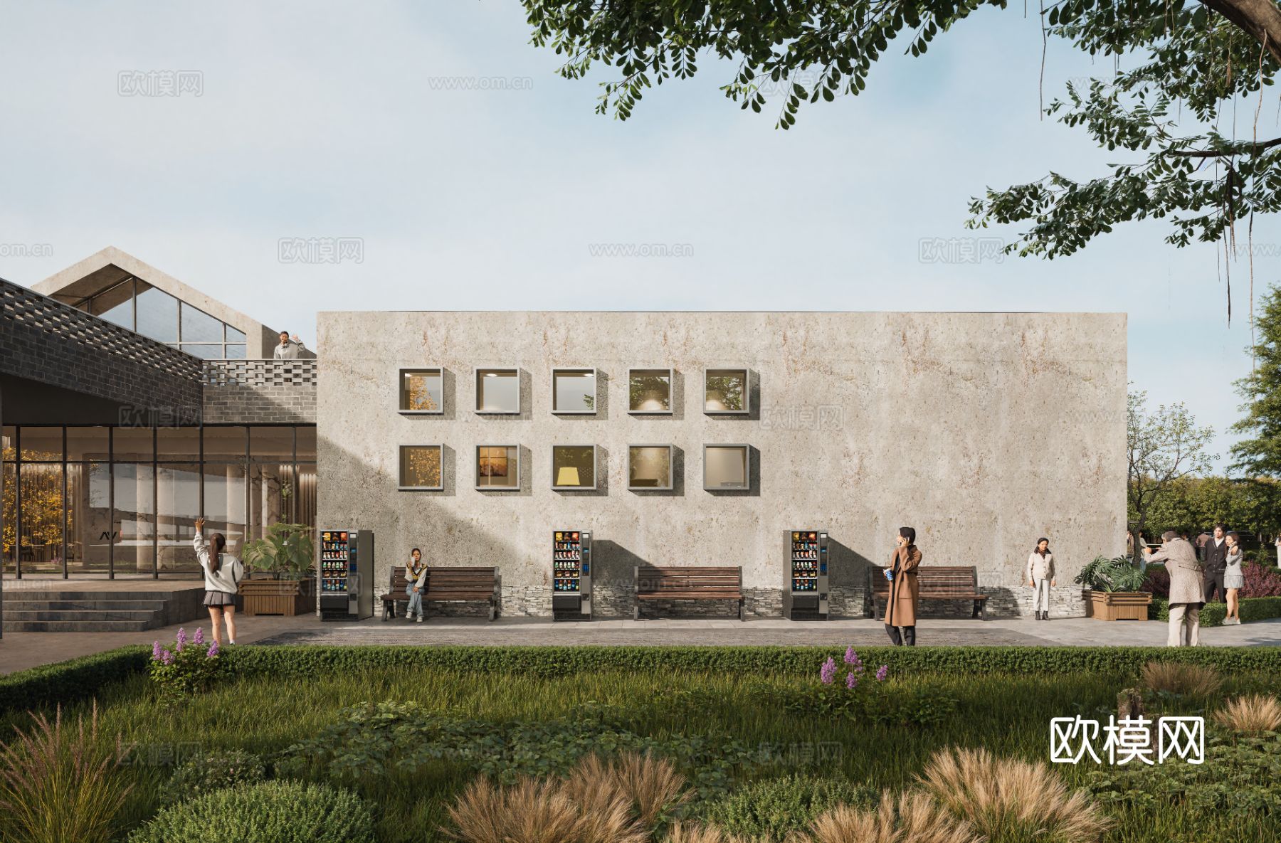 新农村旅游度假村鸟瞰效果图下载（渲染图6）