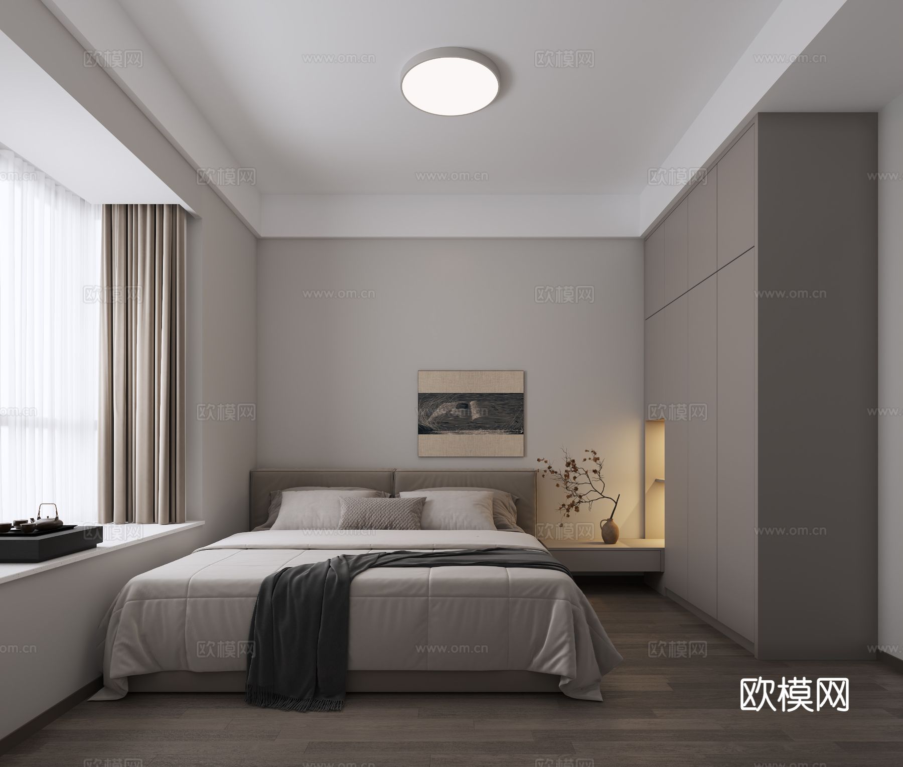 简约卧室 简约长辈房卧室3d模型