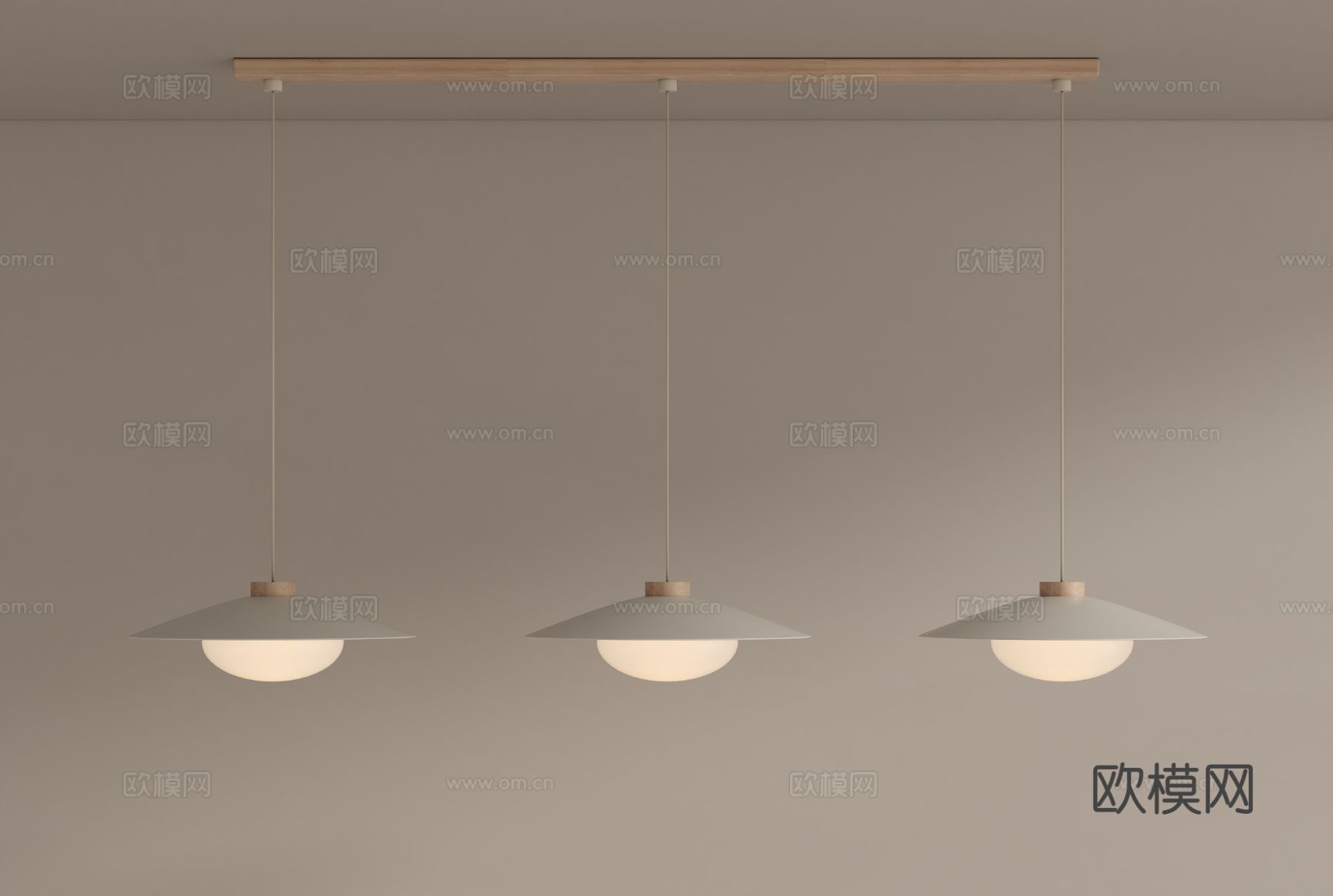 现代奶油餐厅吊灯su模型