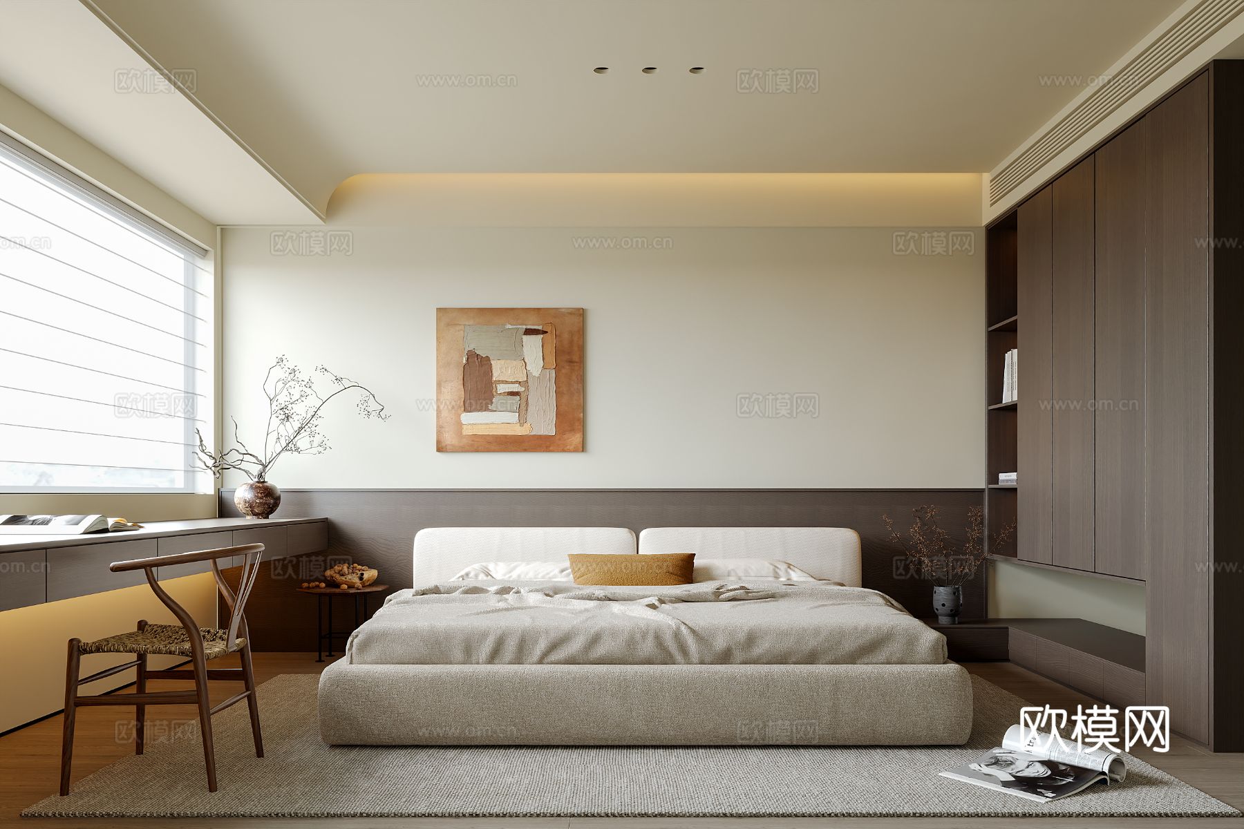 中古风卧室su模型