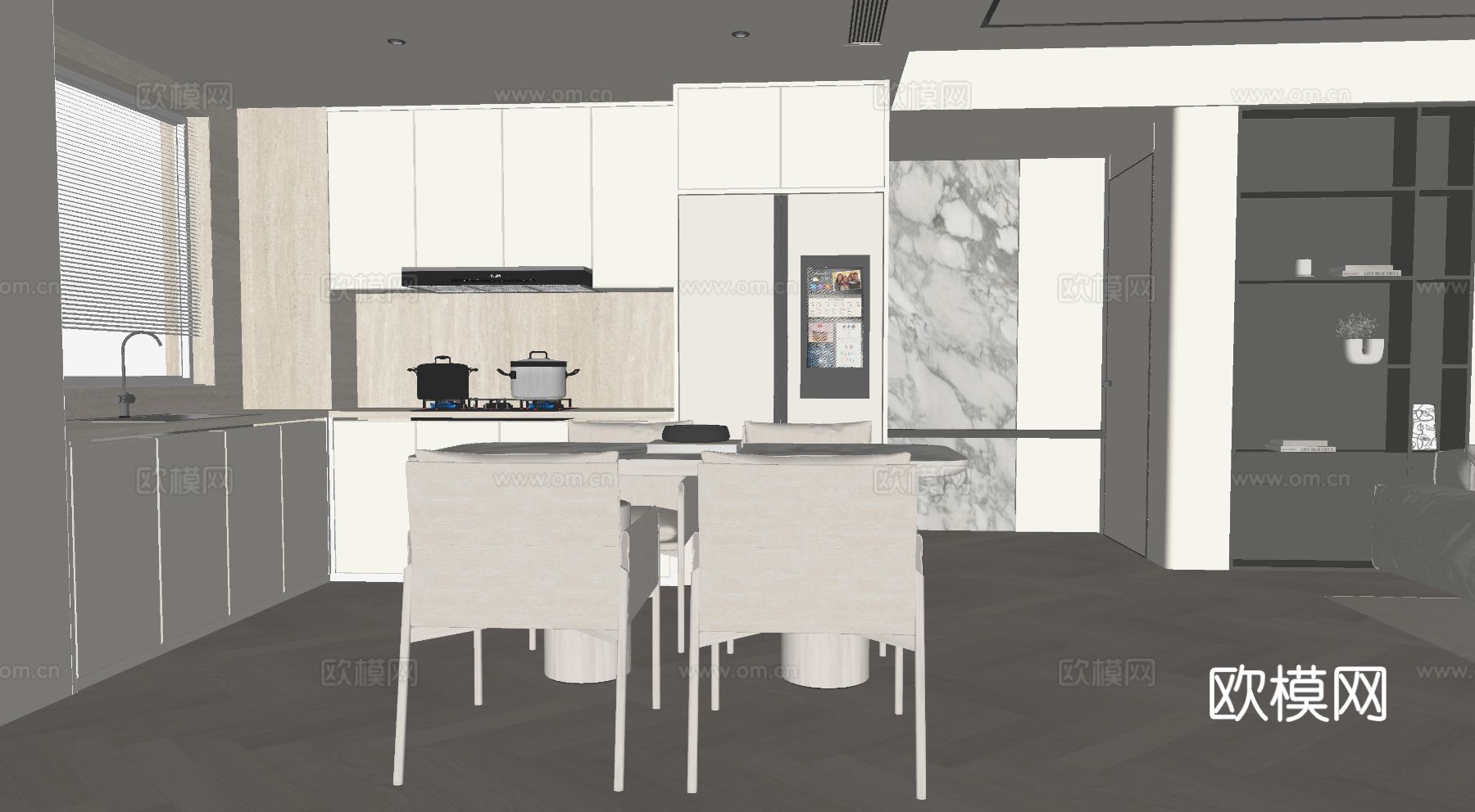 开放式厨房su模型
