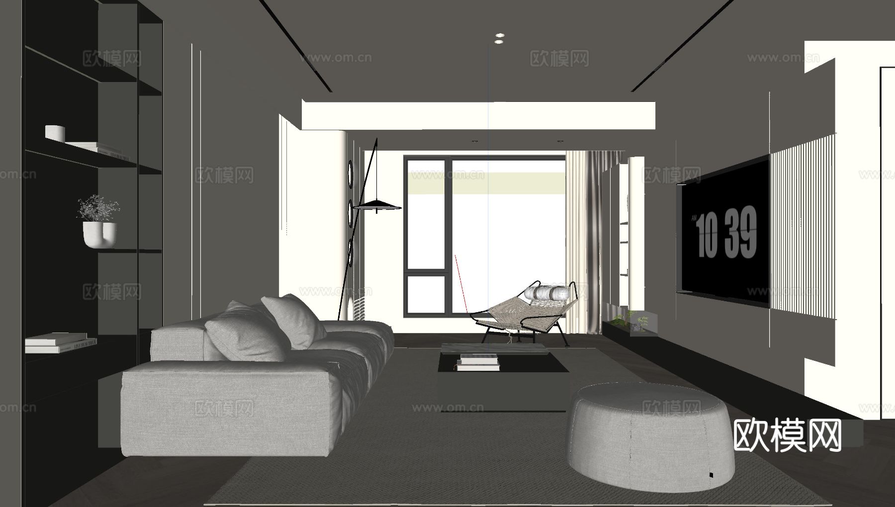 现代客厅su模型