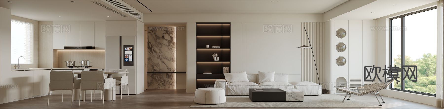 现代客餐厅su模型