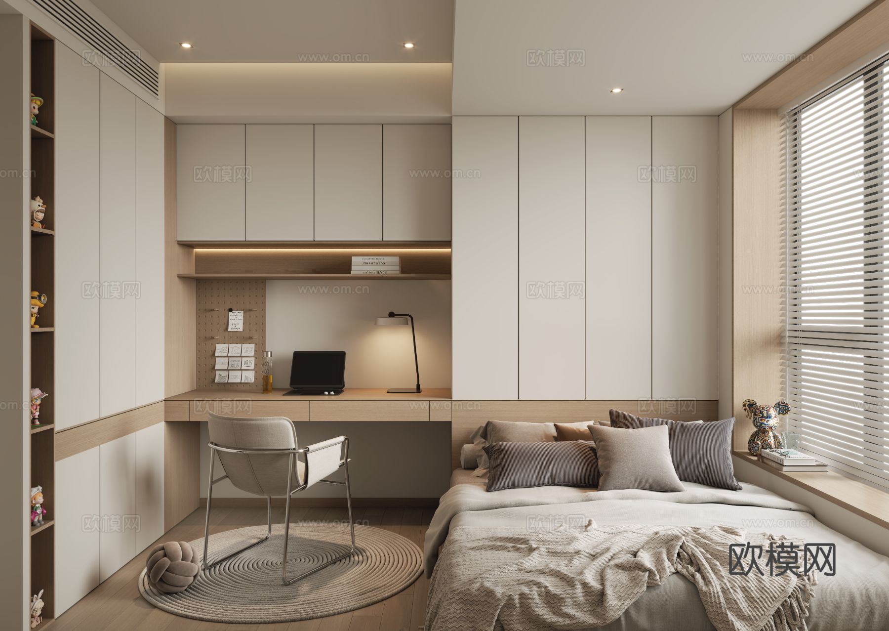 现代榻榻米卧室3d模型