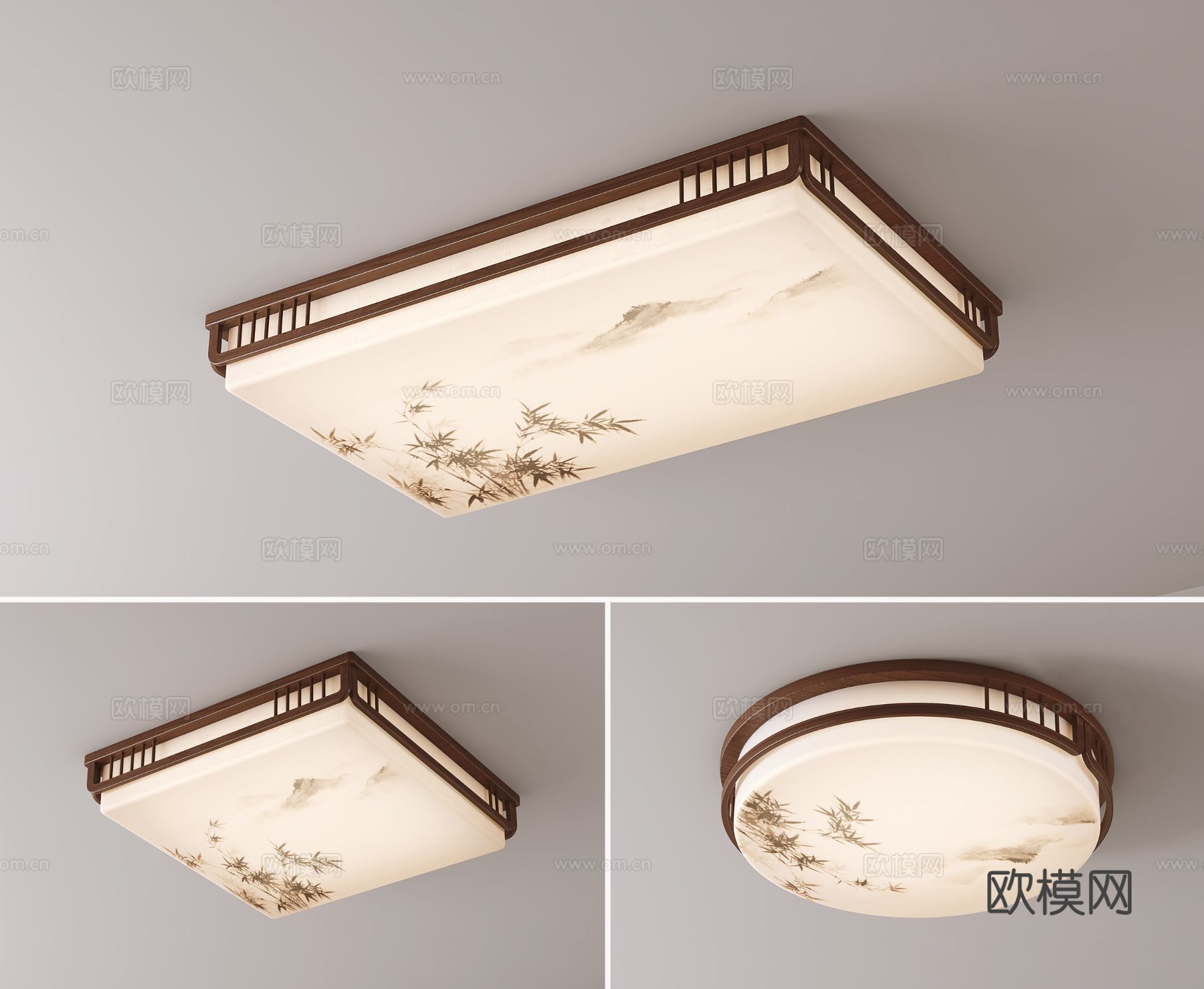 新中式吸顶灯3d模型