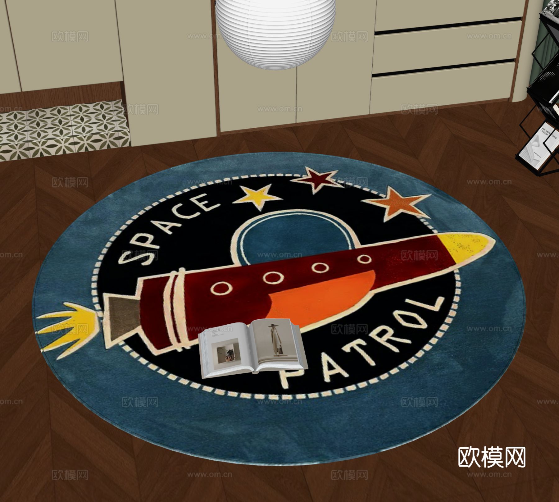 现代圆形地毯 儿童地毯su模型