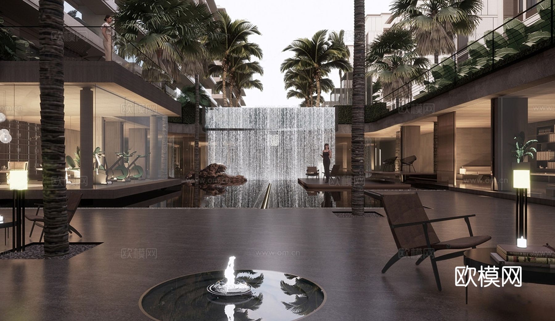 现代庭院花园 庭院景观 小区景观su模型