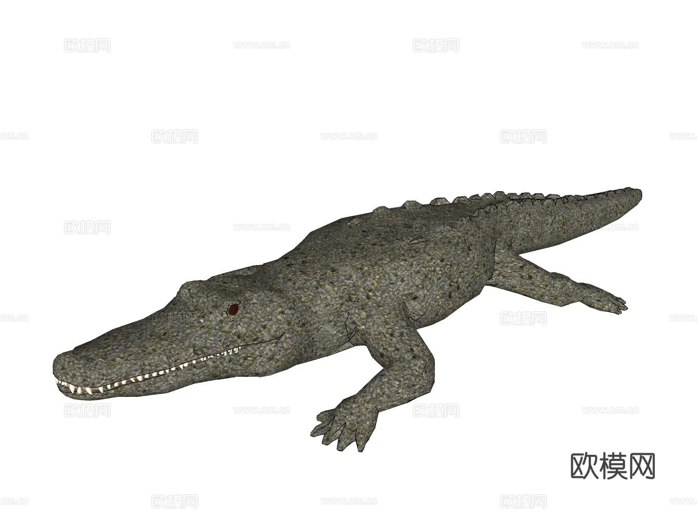 鳄鱼雕塑su模型