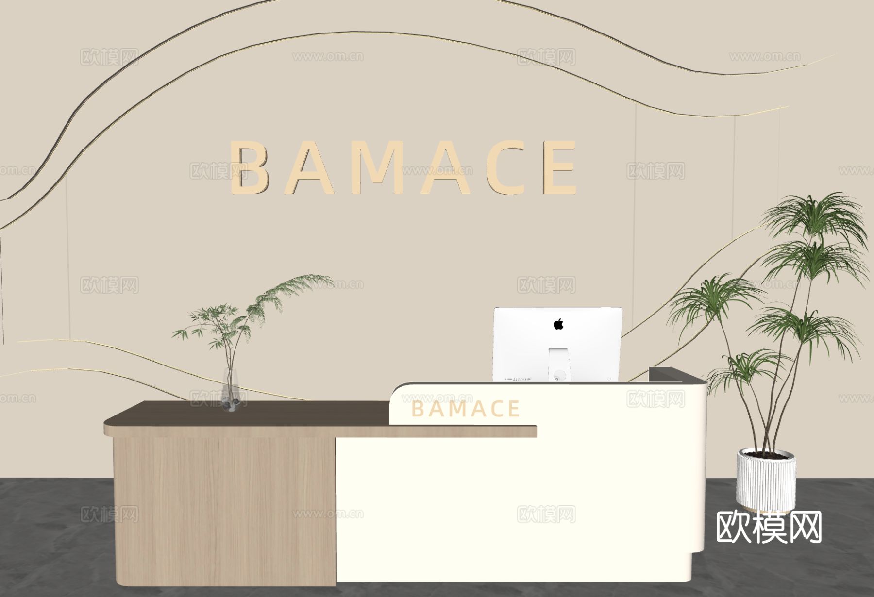 办公前台 酒店前台 餐厅前台 美容院前台 民宿前台su模型