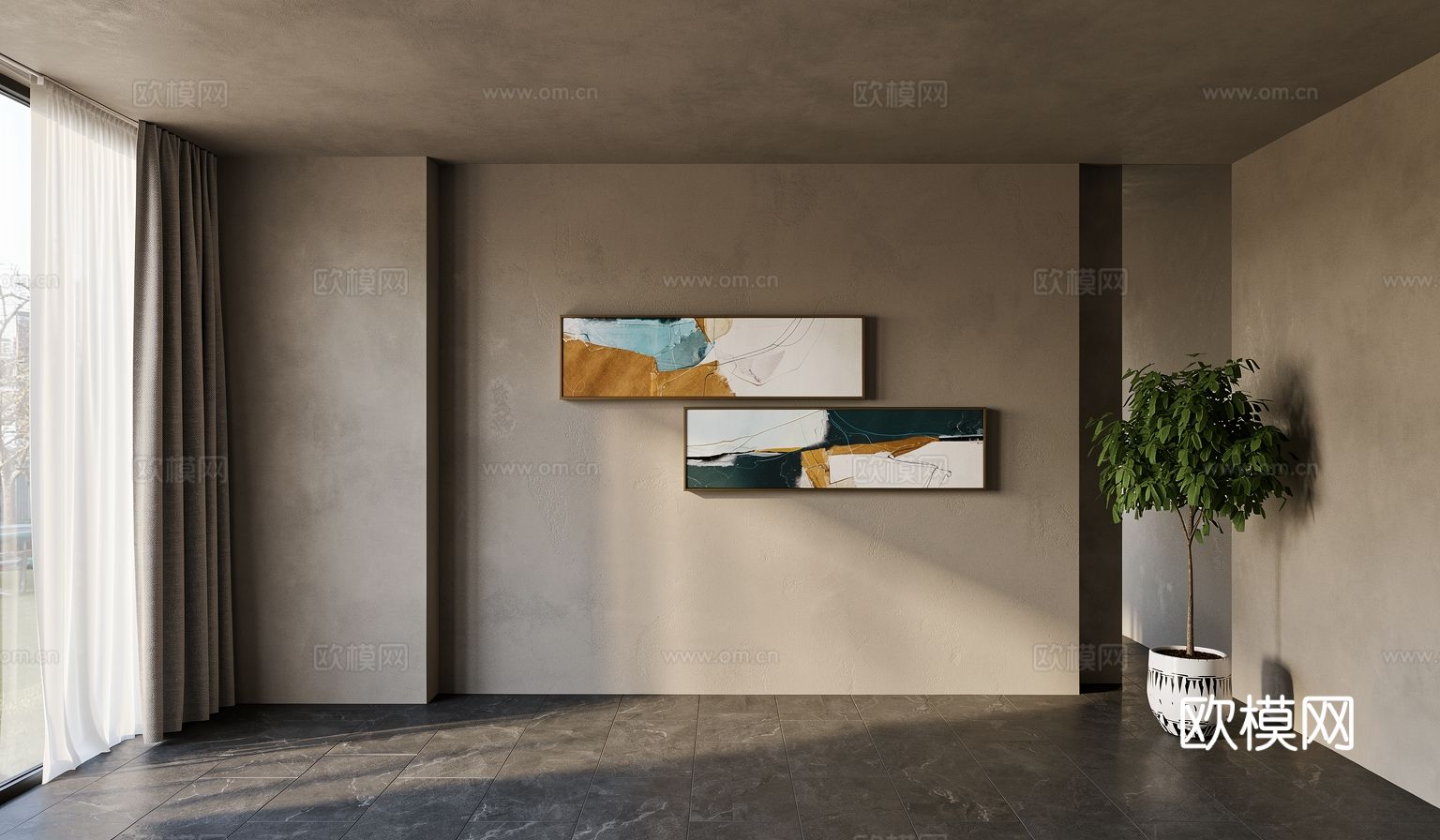 现代装饰挂画su模型