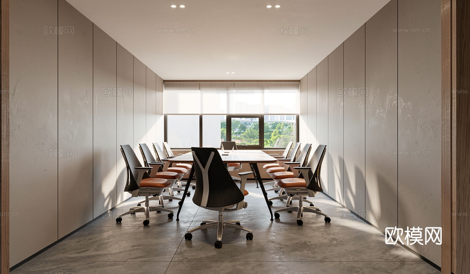 现代会议室su模型