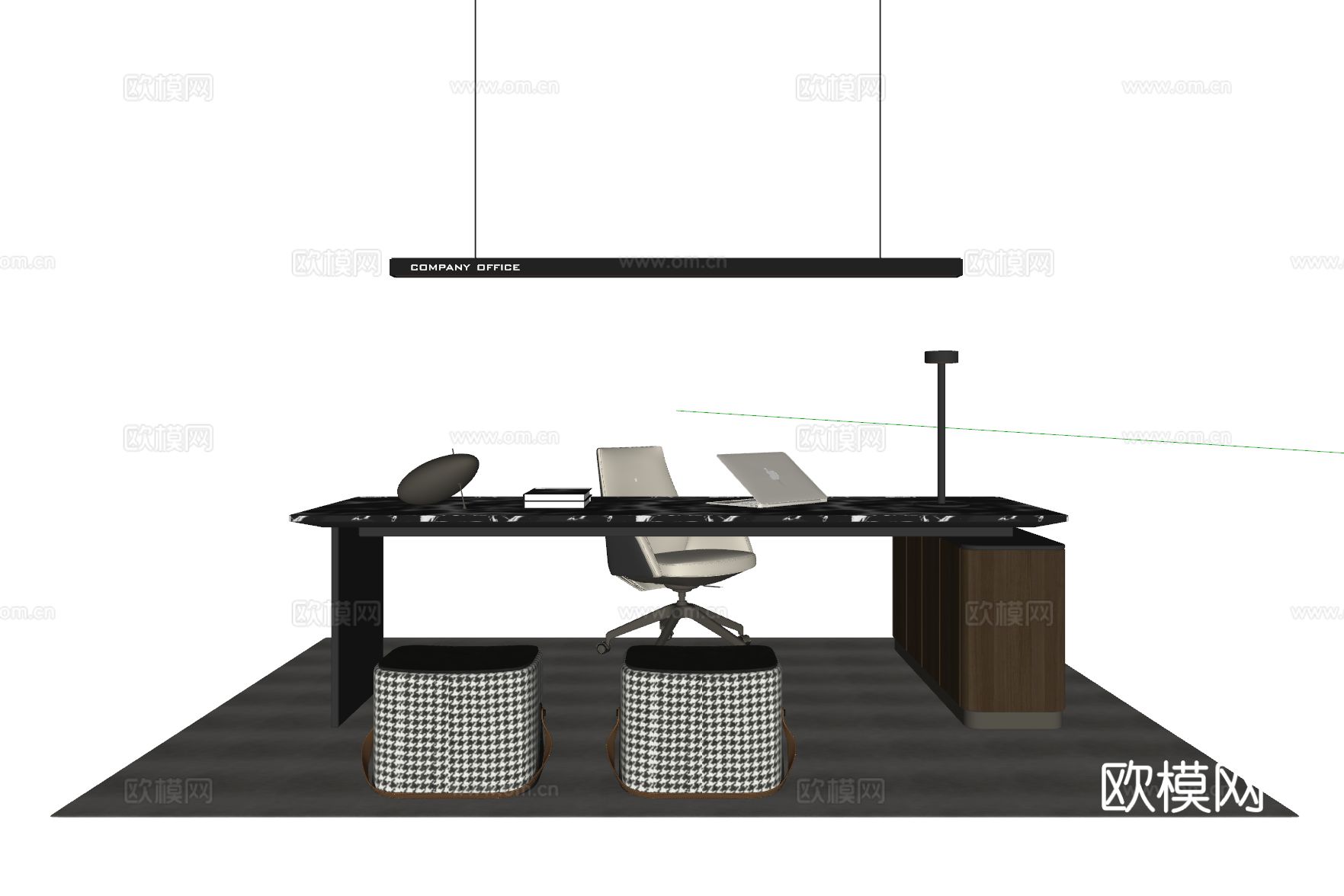 现代意式餐桌椅su模型