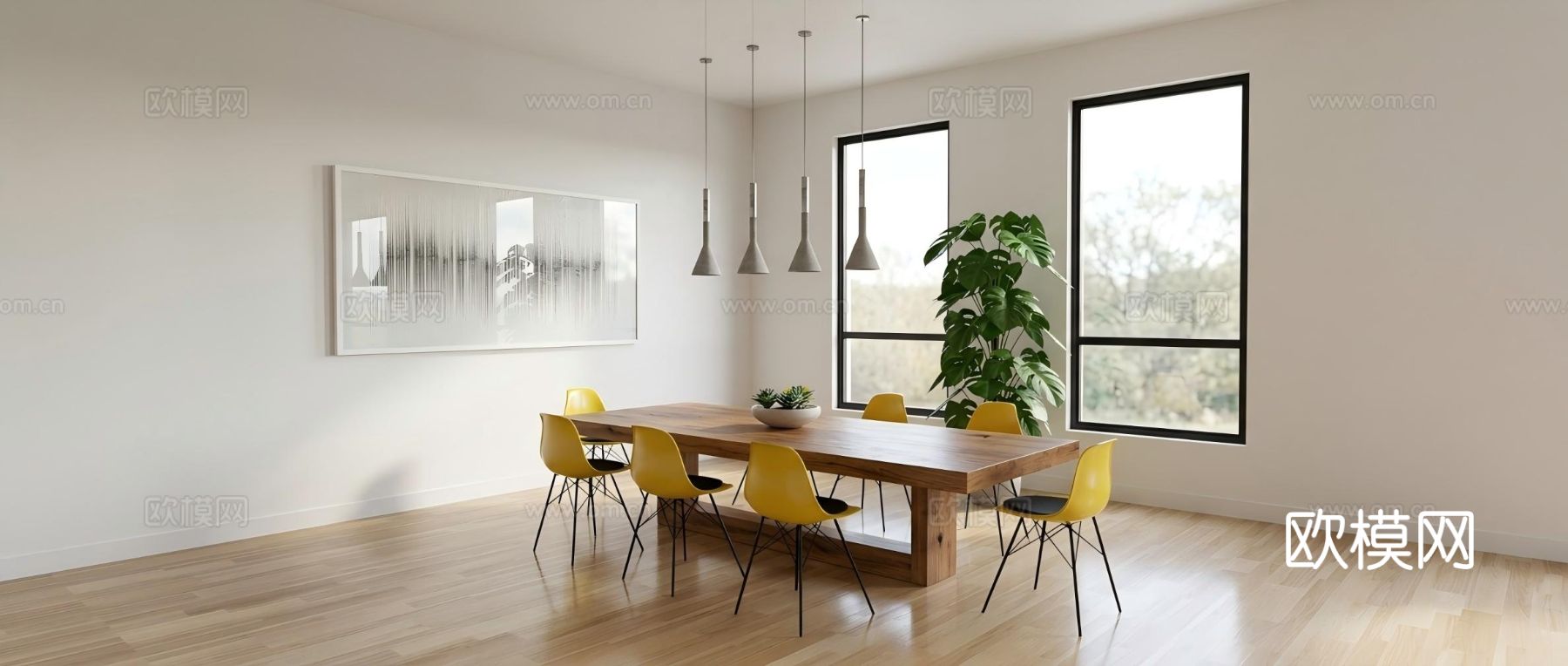 现代简约餐厅su模型