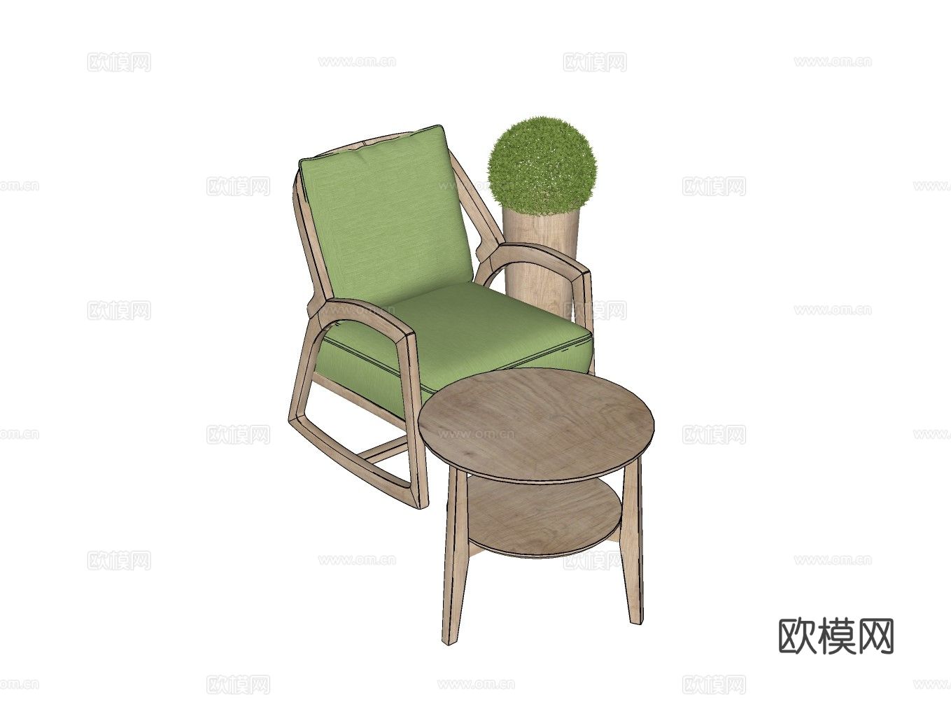 沙发茶几 休闲椅su模型