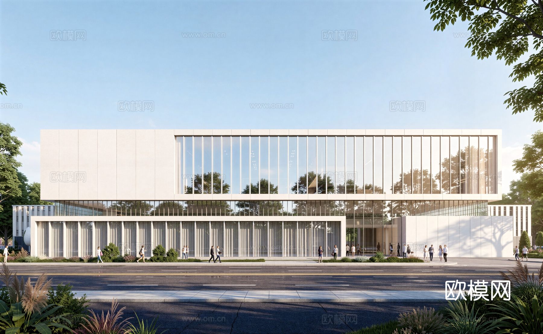 现代工业厂房 现代产业园 多层办公 厂房 产 产业园 办公楼su模型