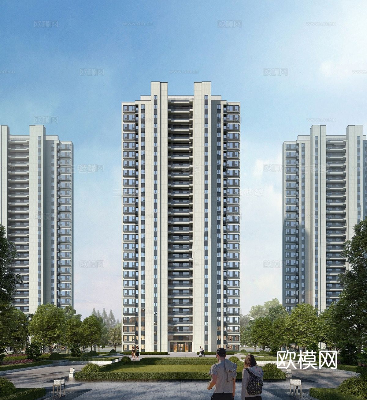 现代高层住宅  小区住宅建筑 高端住宅su模型