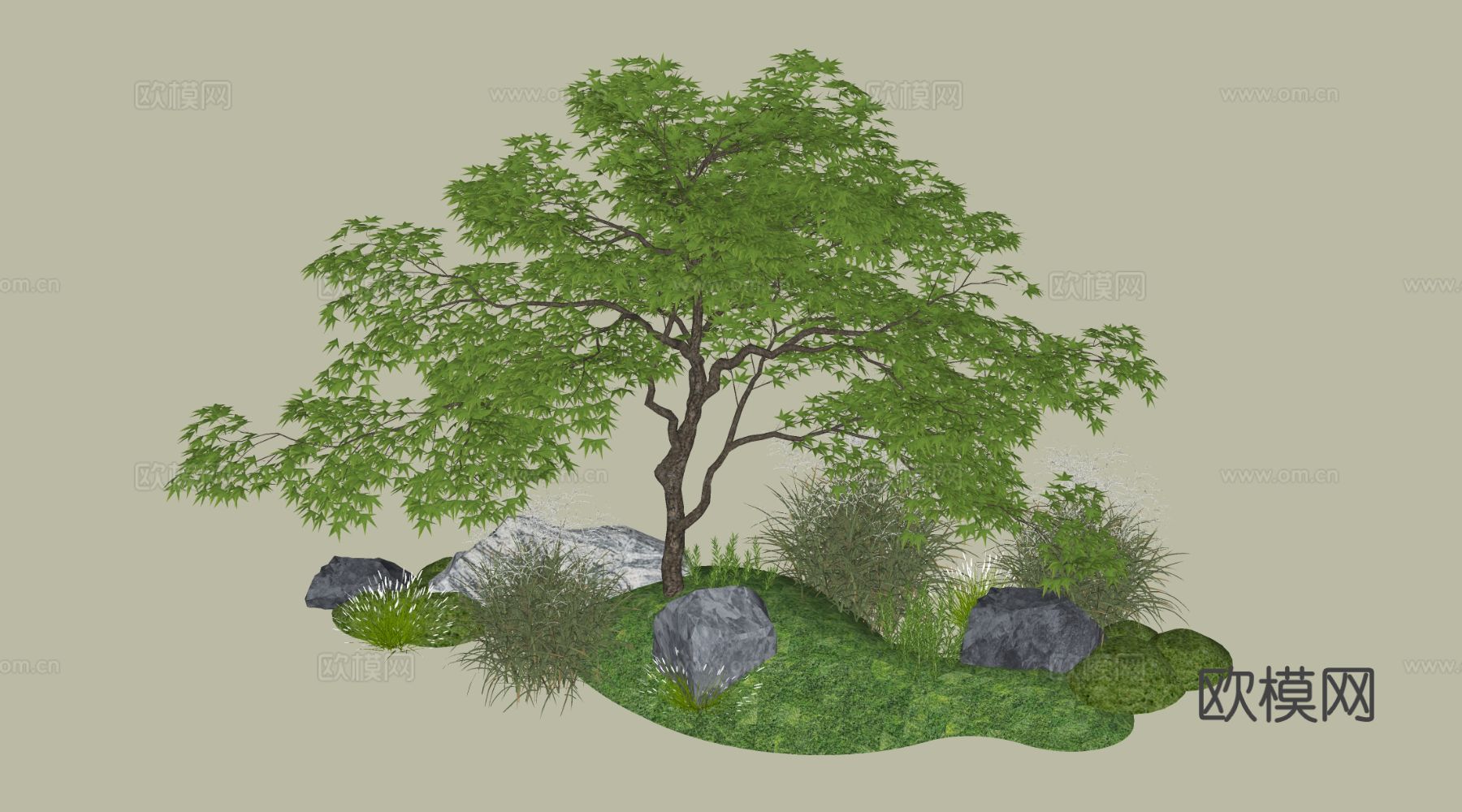 现代景观植物 植物造景 庭院植物 植物堆su模型