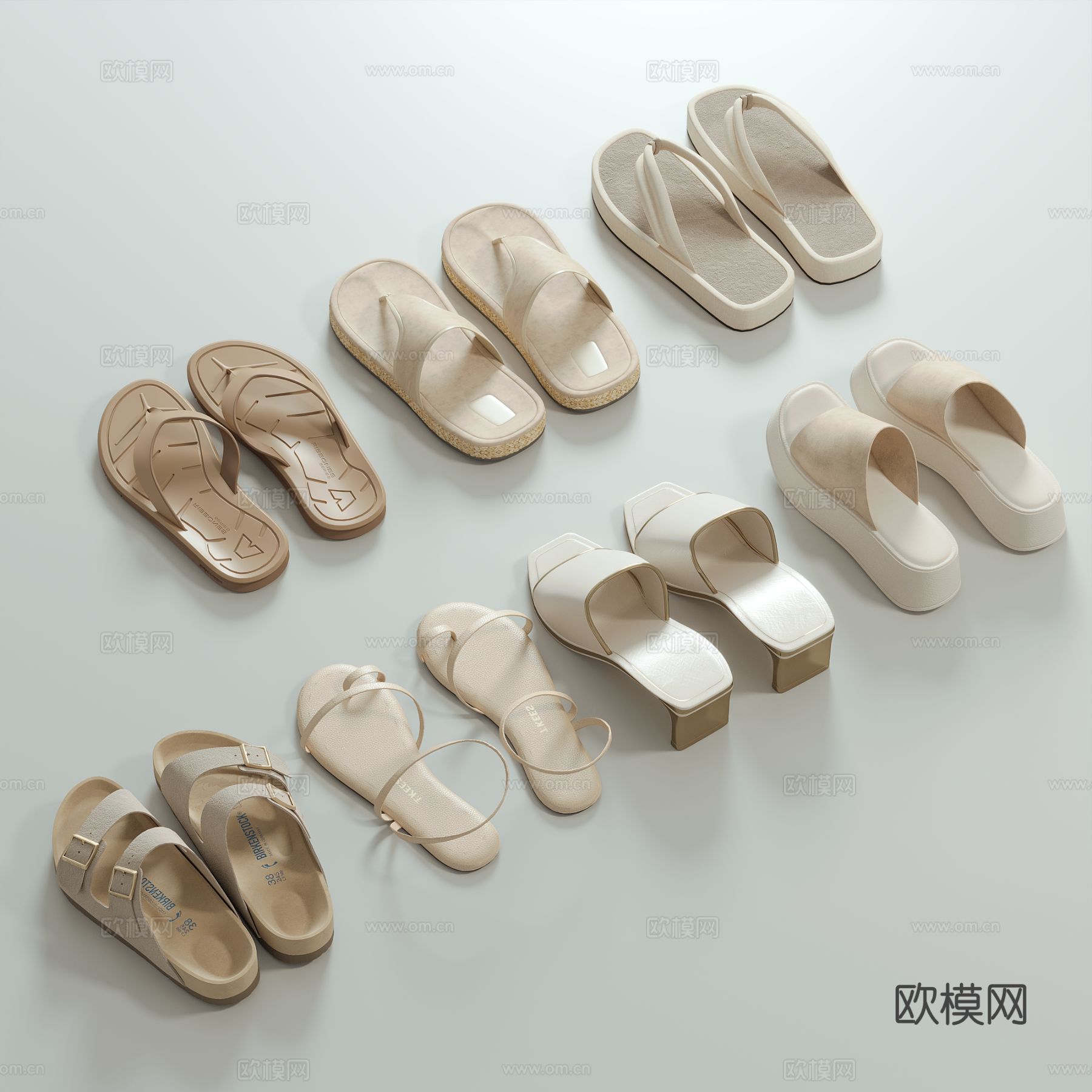 现代拖鞋su模型