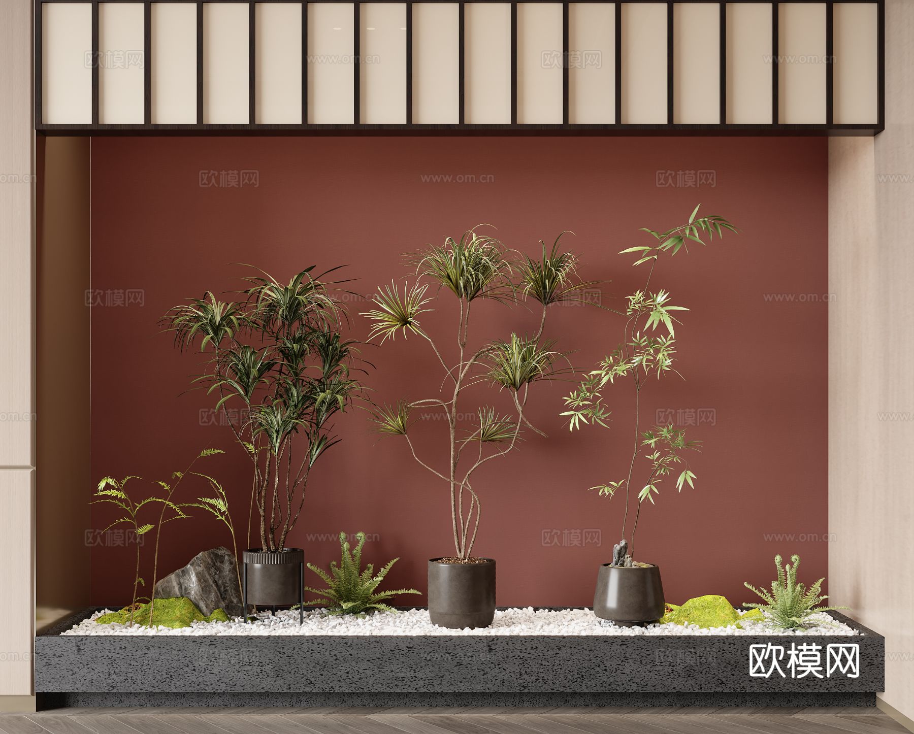 现代绿植盆栽su模型