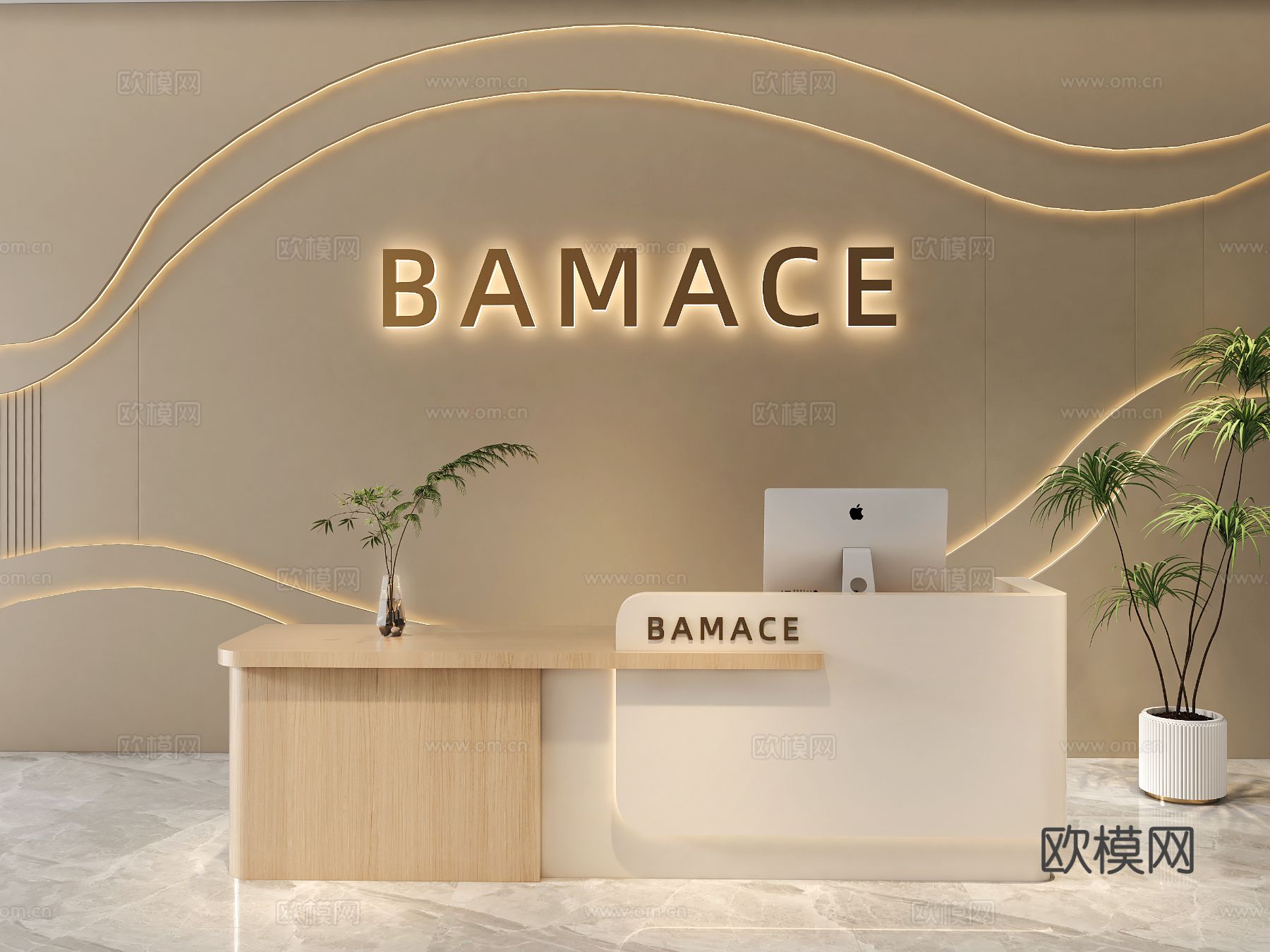 办公前台 酒店前台 餐厅前台 美容院前台 民宿前台su模型