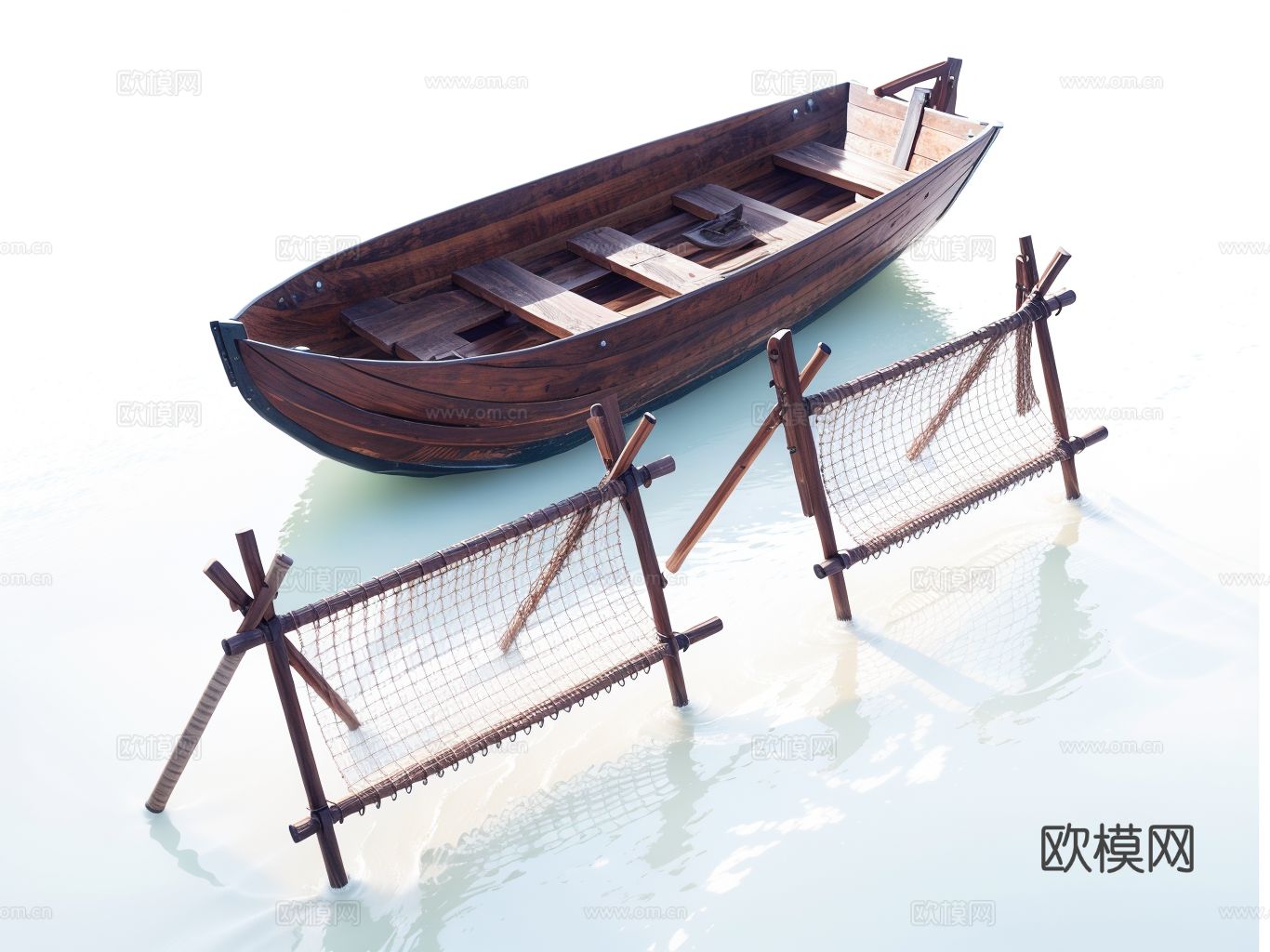 渔船木船su模型