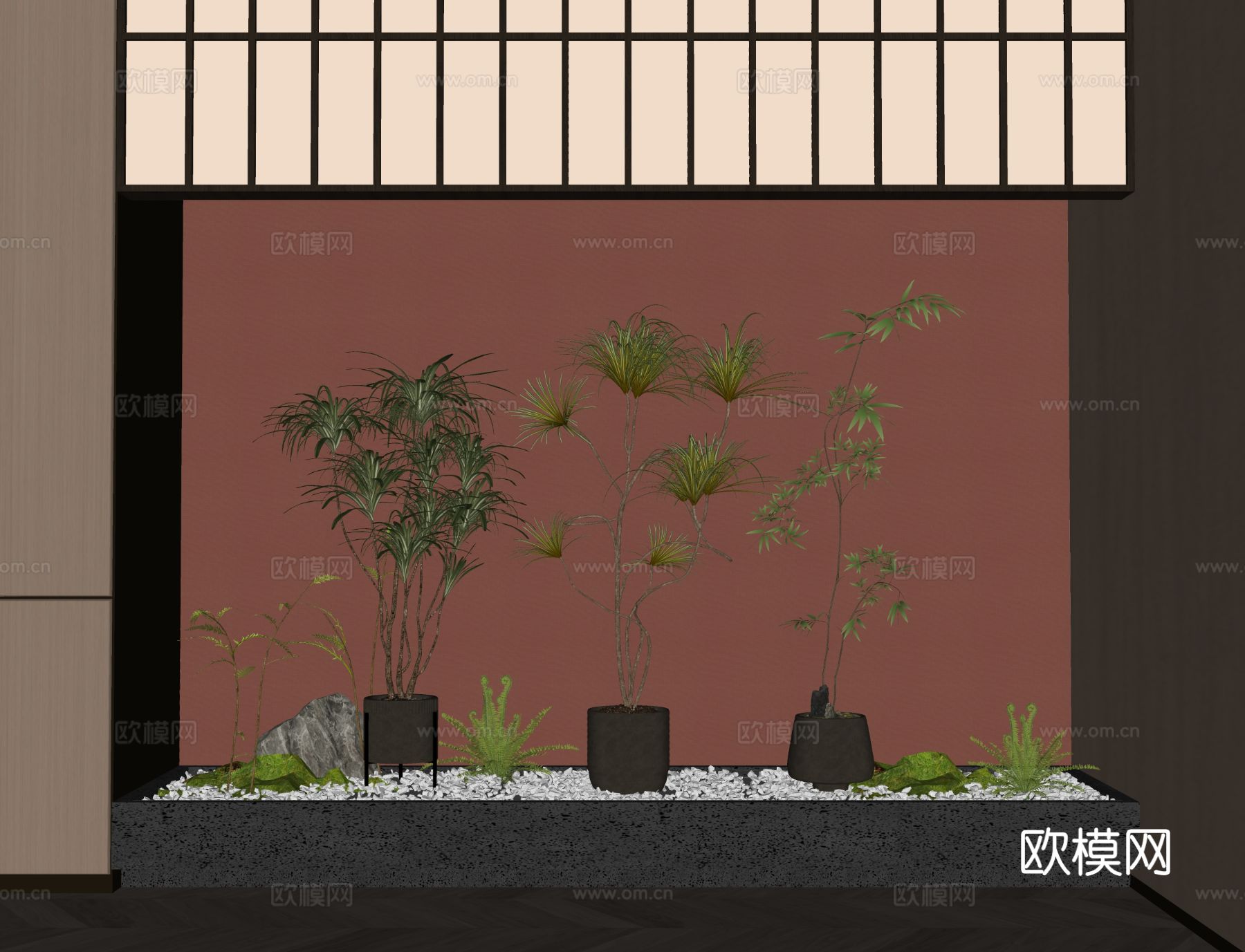 现代绿植盆栽su模型