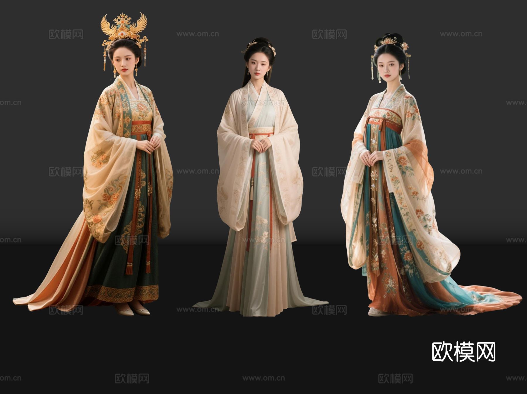 2D古装人物 古装美女 古代优伶 古装戏子 古典美人su模型