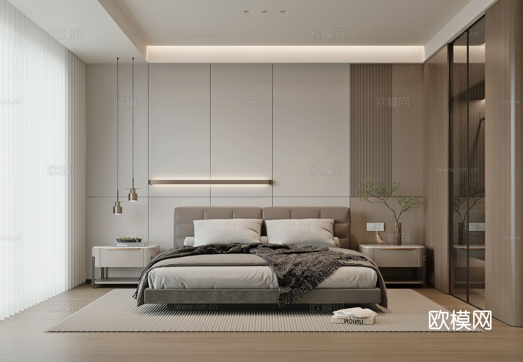 现代卧室su模型
