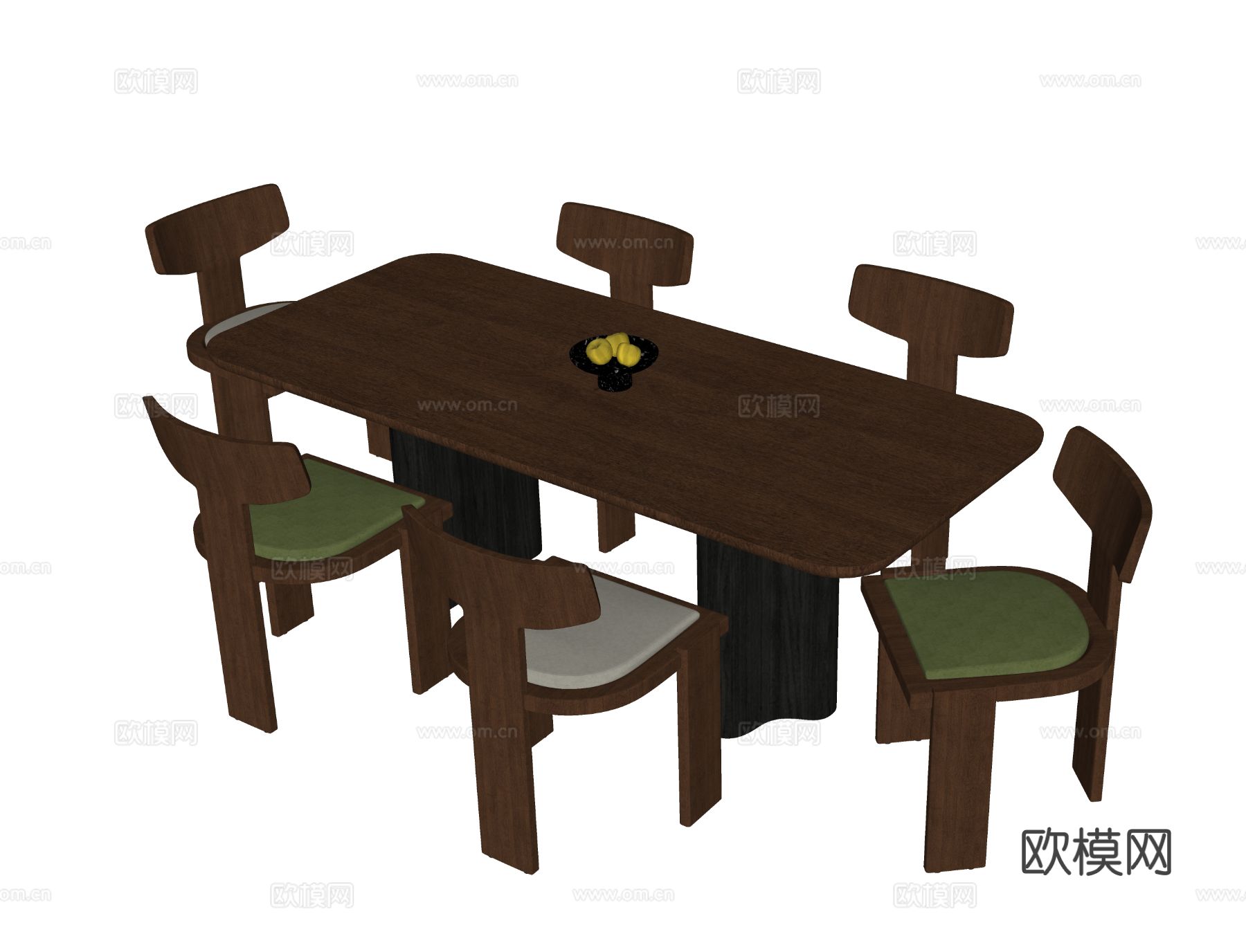 现代餐桌椅 餐椅 餐桌su模型