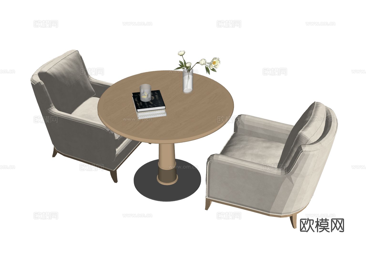 现代休闲桌椅 休闲椅 圆边几 角几 咖啡桌椅 洽谈桌椅su模型