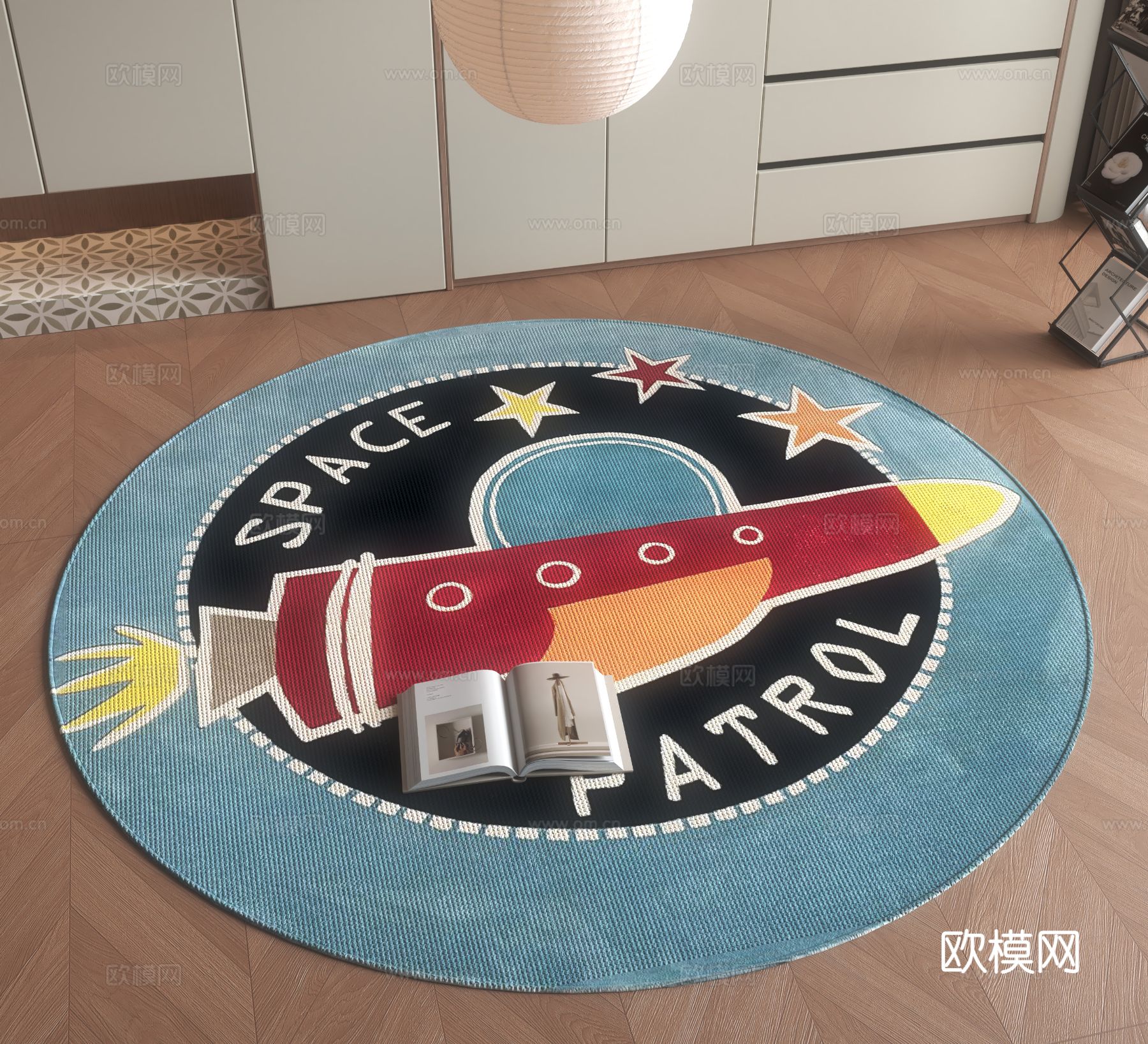 现代圆形地毯 儿童地毯su模型