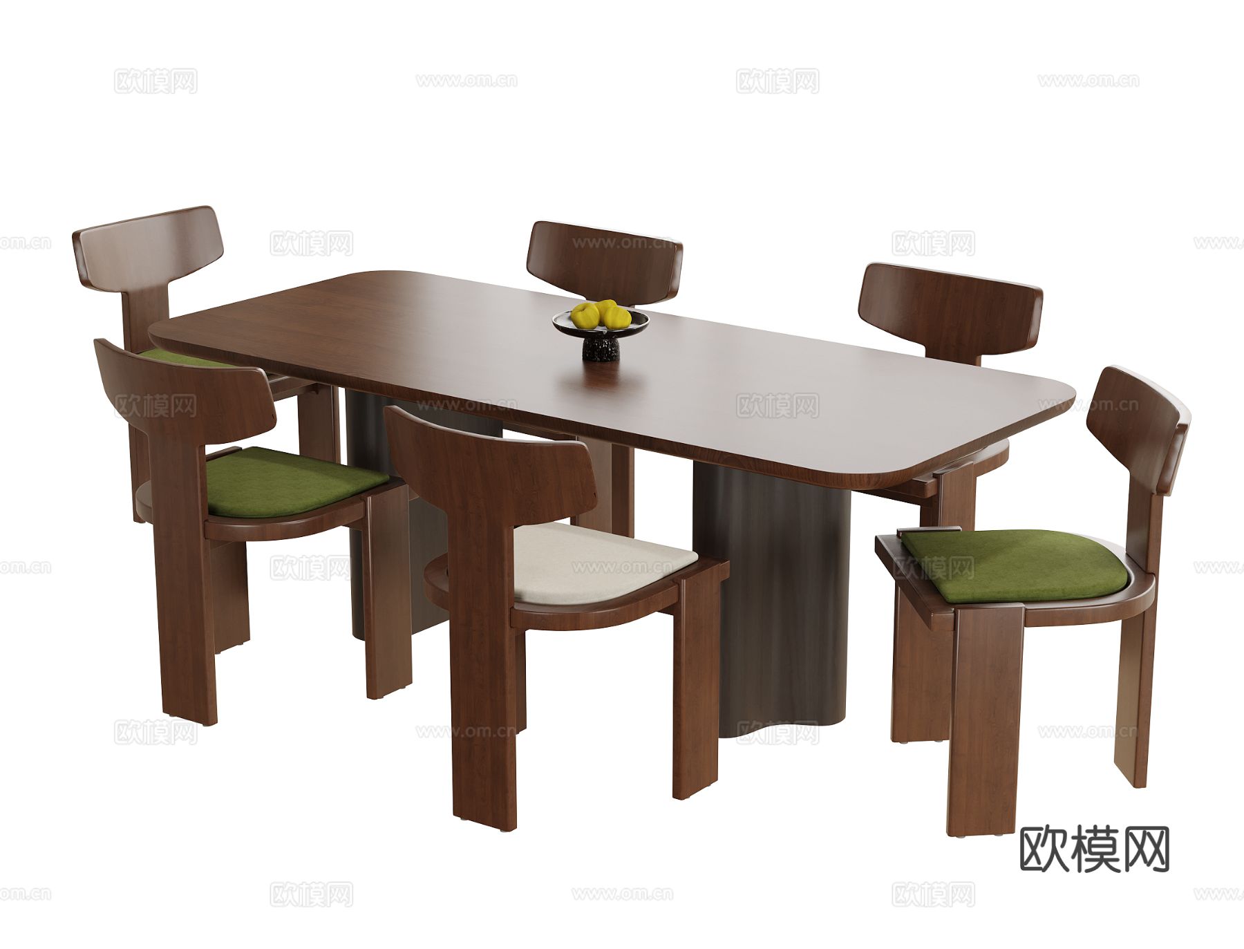 现代餐桌椅 餐椅 餐桌su模型