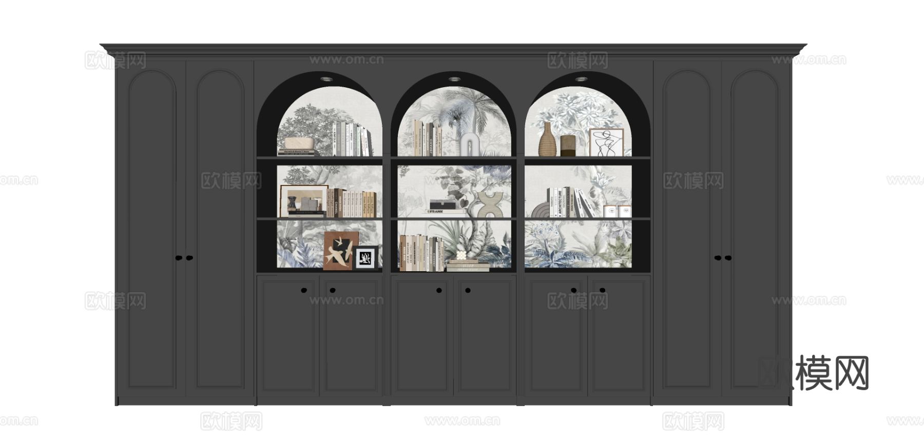 法式复古书柜su模型