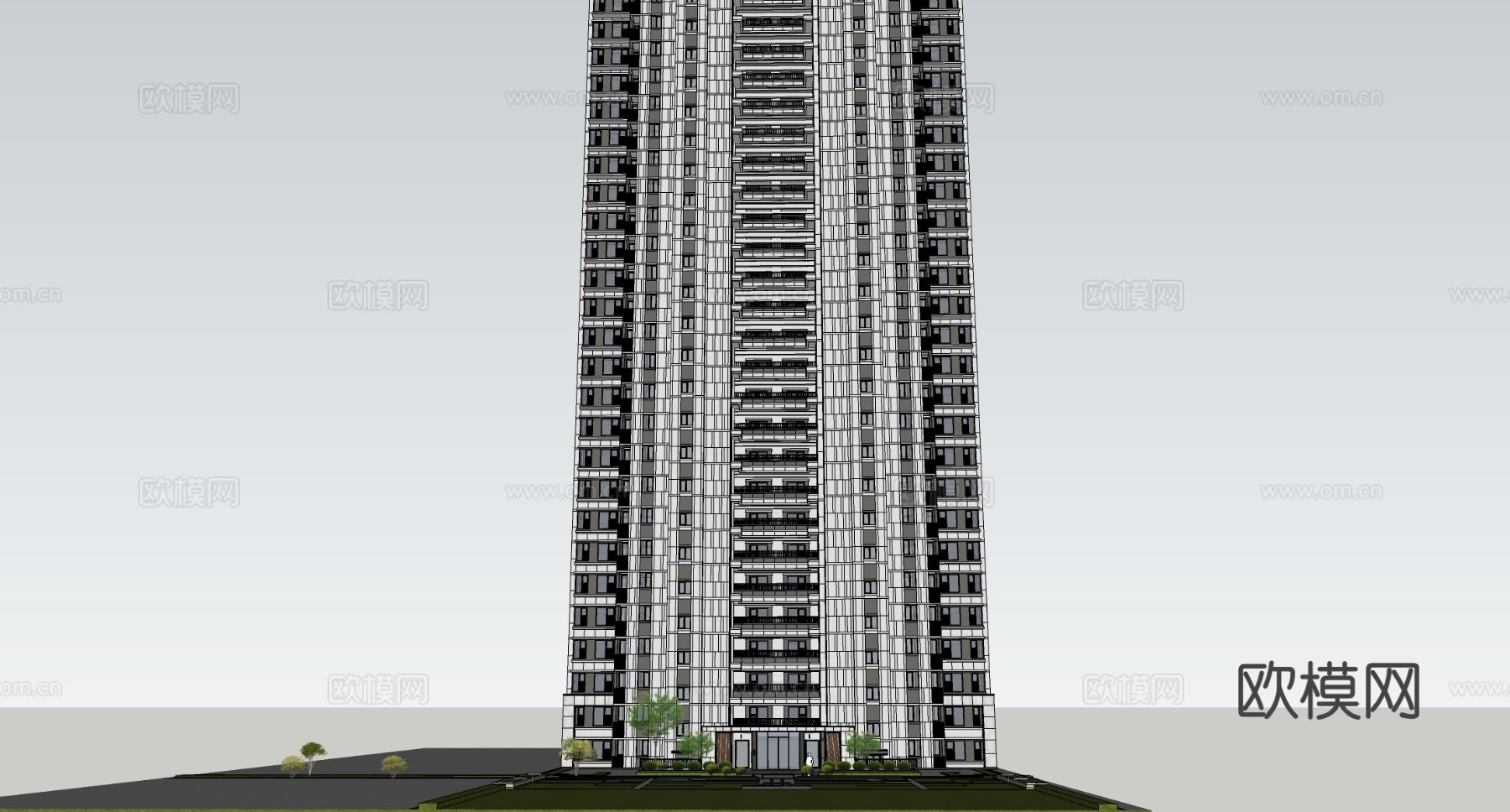 现代高层住宅  小区住宅建筑 高端住宅su模型