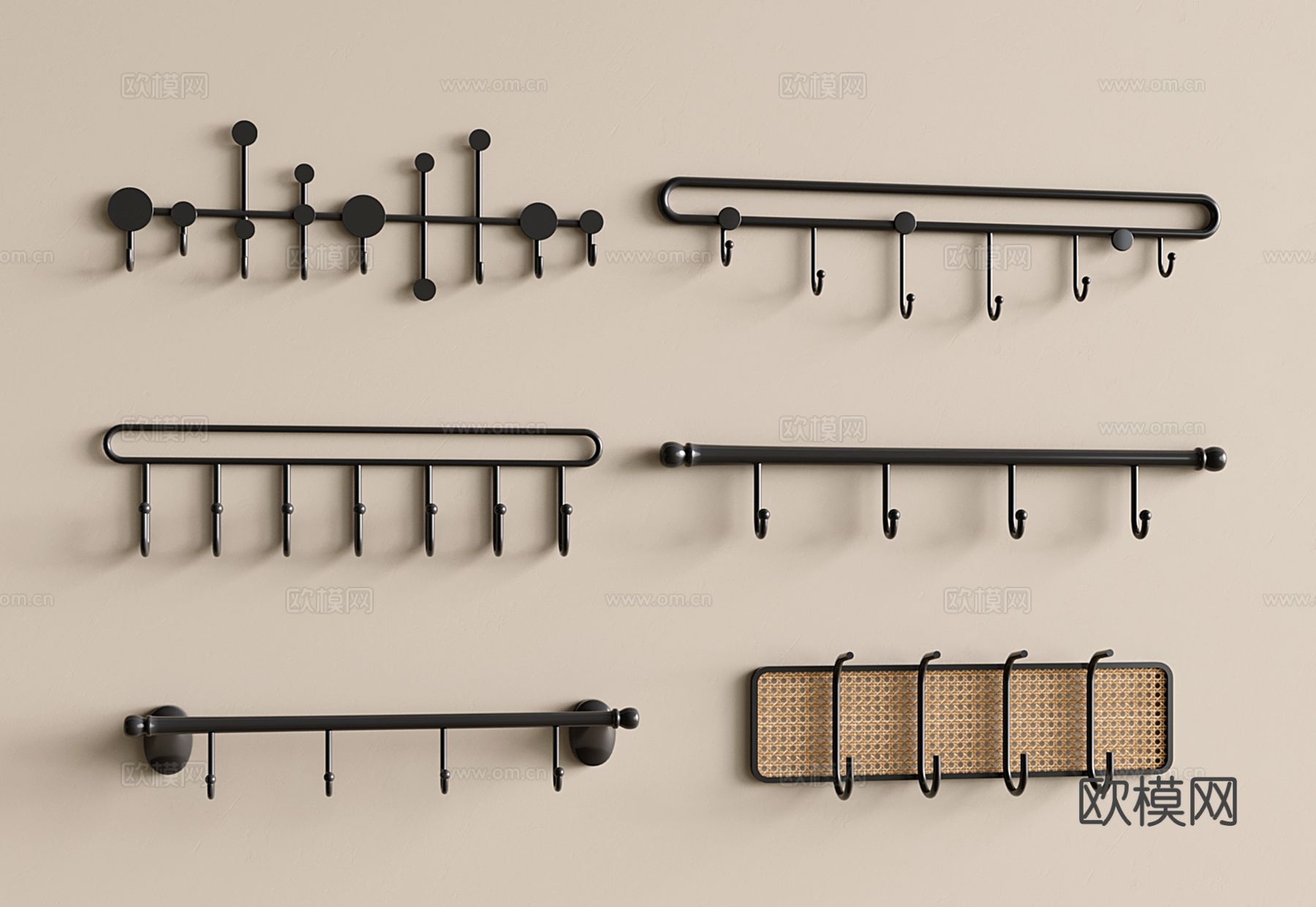 北欧挂钩 挂衣钩su模型