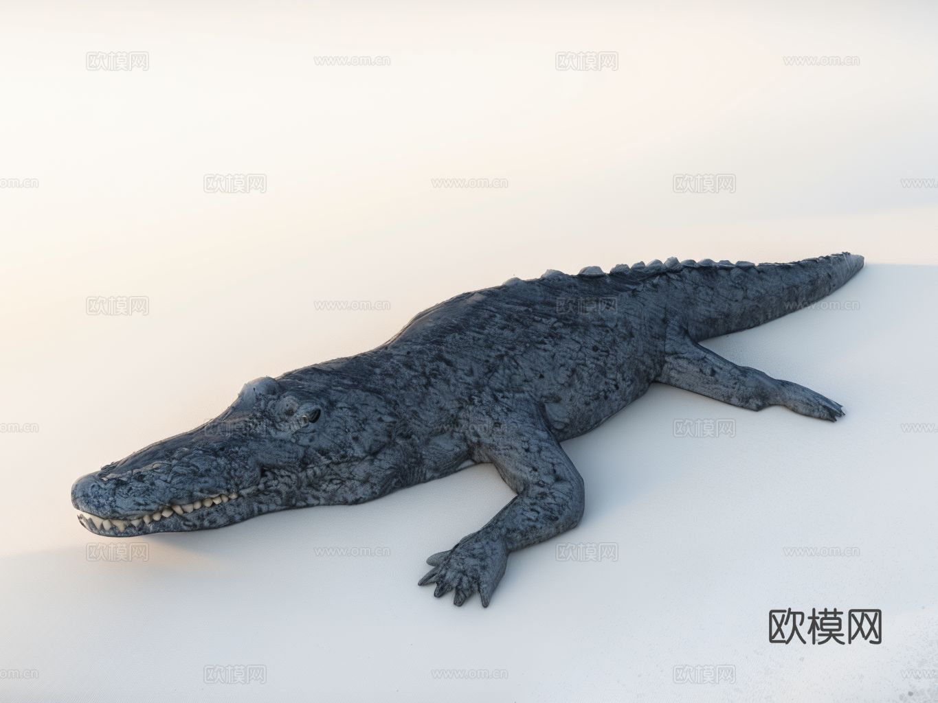 鳄鱼雕塑su模型