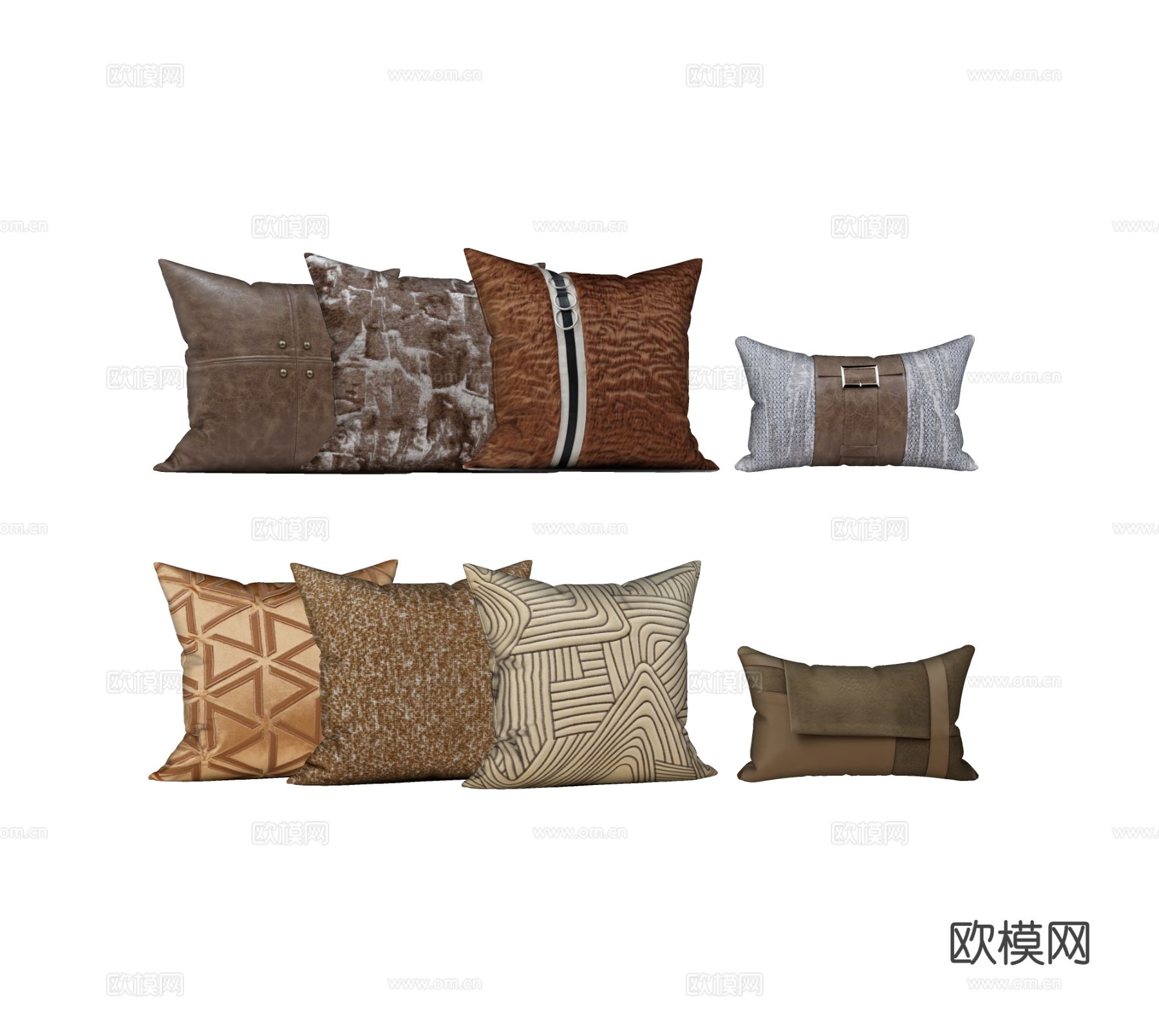 现代抱枕枕头su模型