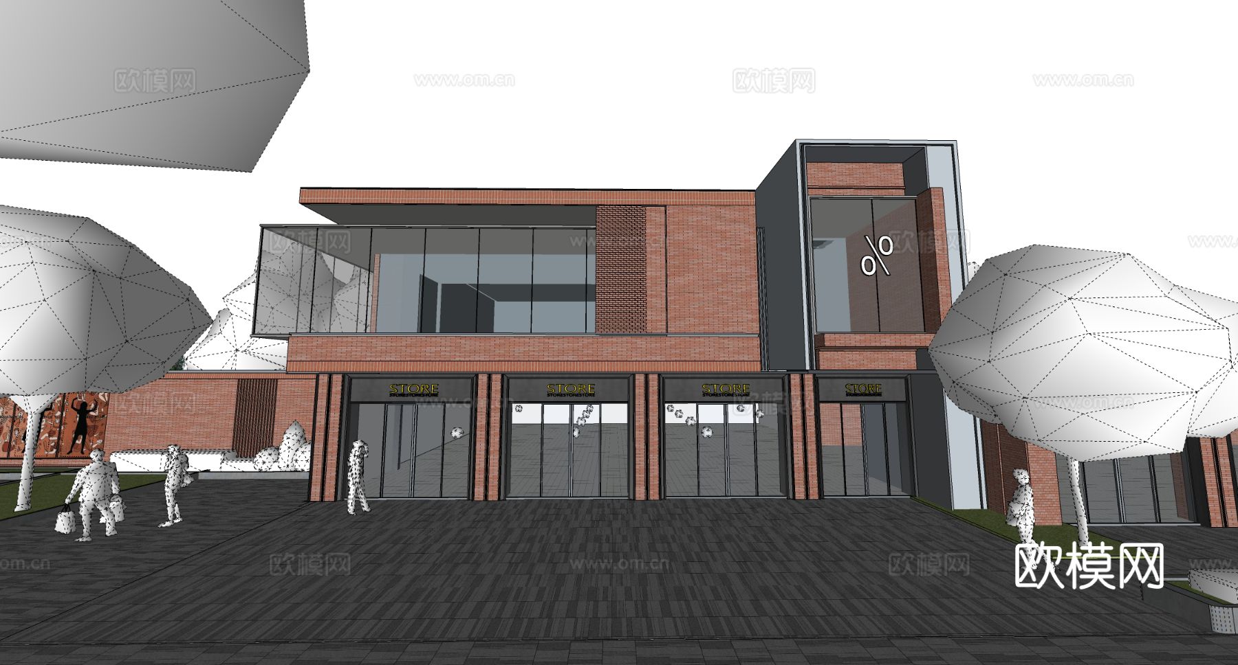 现代售楼处建筑 售楼部建筑su模型