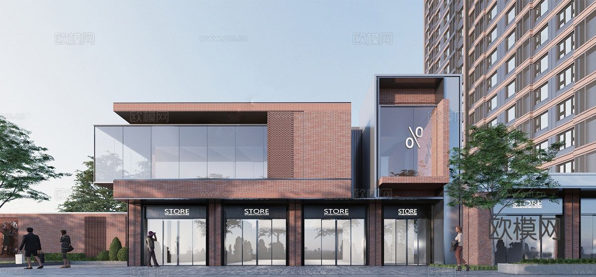 现代售楼处建筑 售楼部建筑su模型