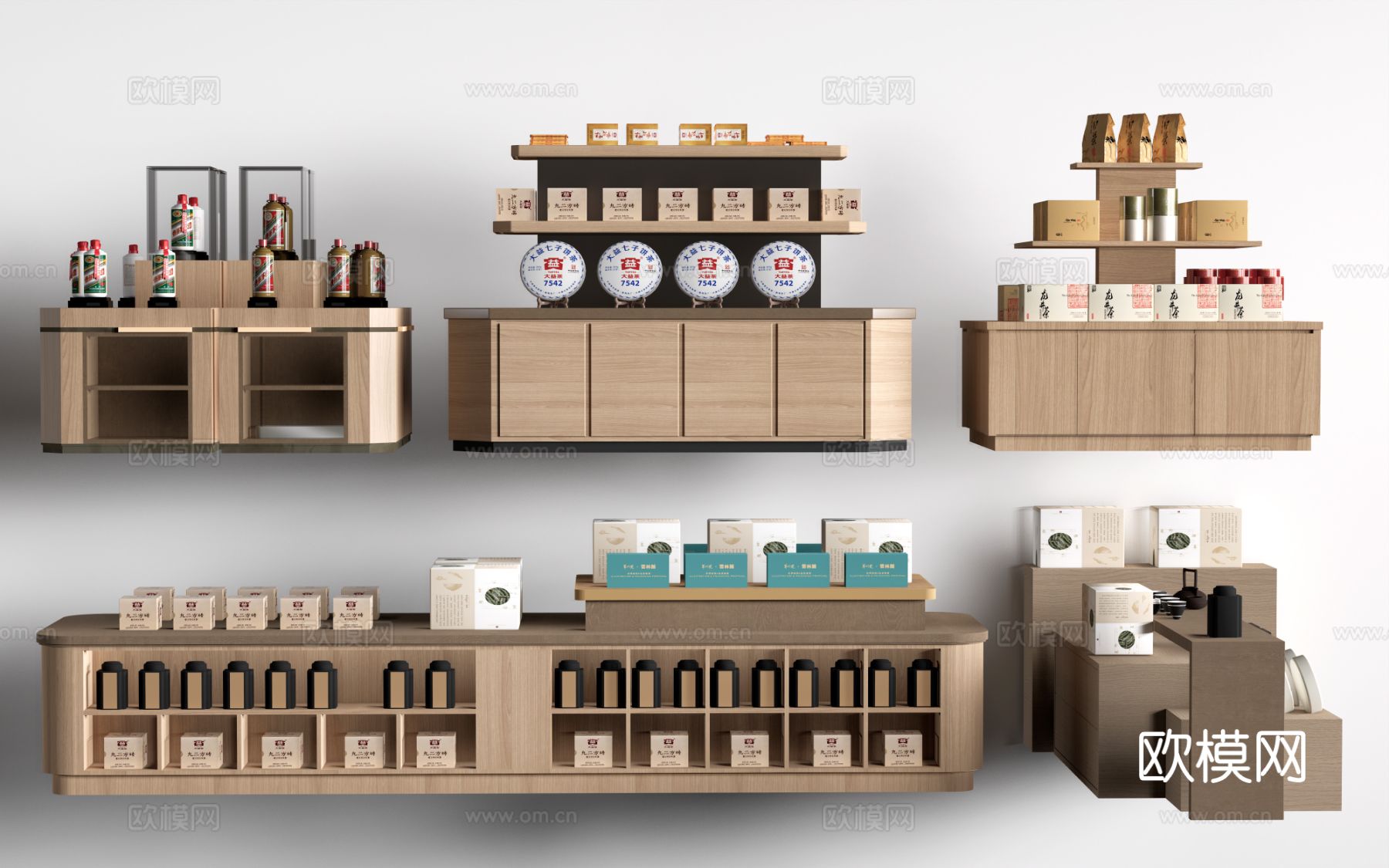 现代文创展台 文创展柜 文创展架 民俗小品su模型