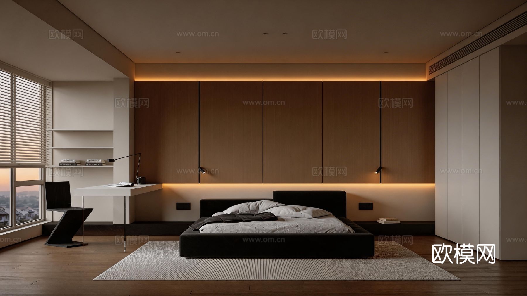 现代卧室 次卧su模型