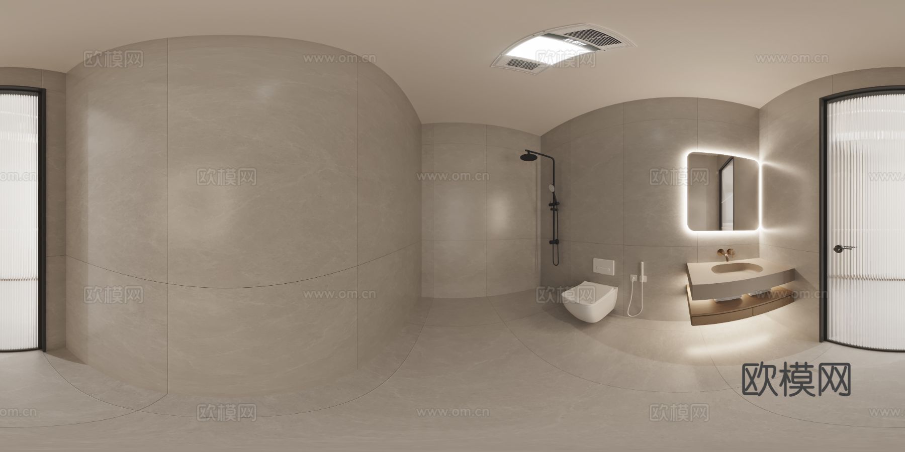 爱国村设计客餐厅 卧室 方案全景效果图下载（渲染图12）