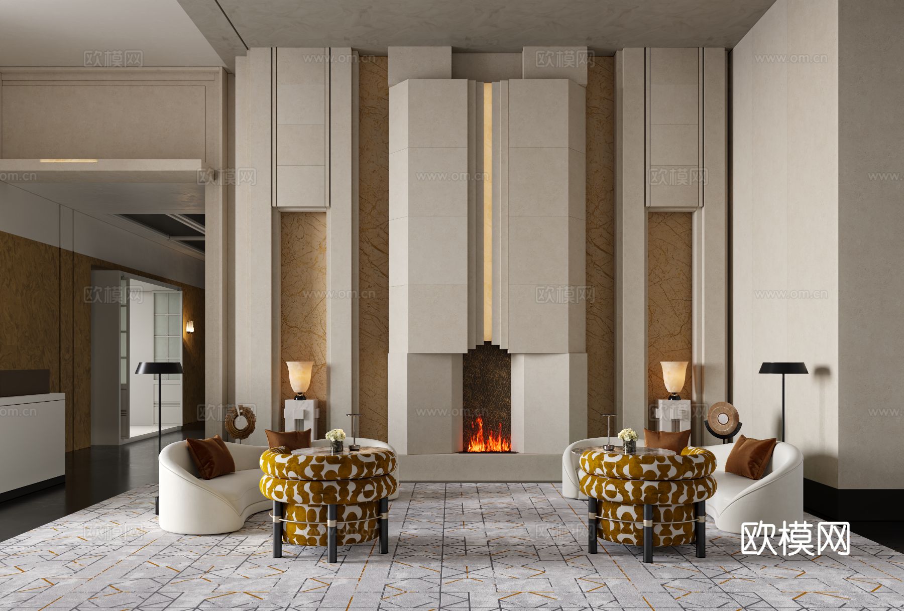 CCD x SRD 奢华 顶奢会所3d模型下载（渲染图1）