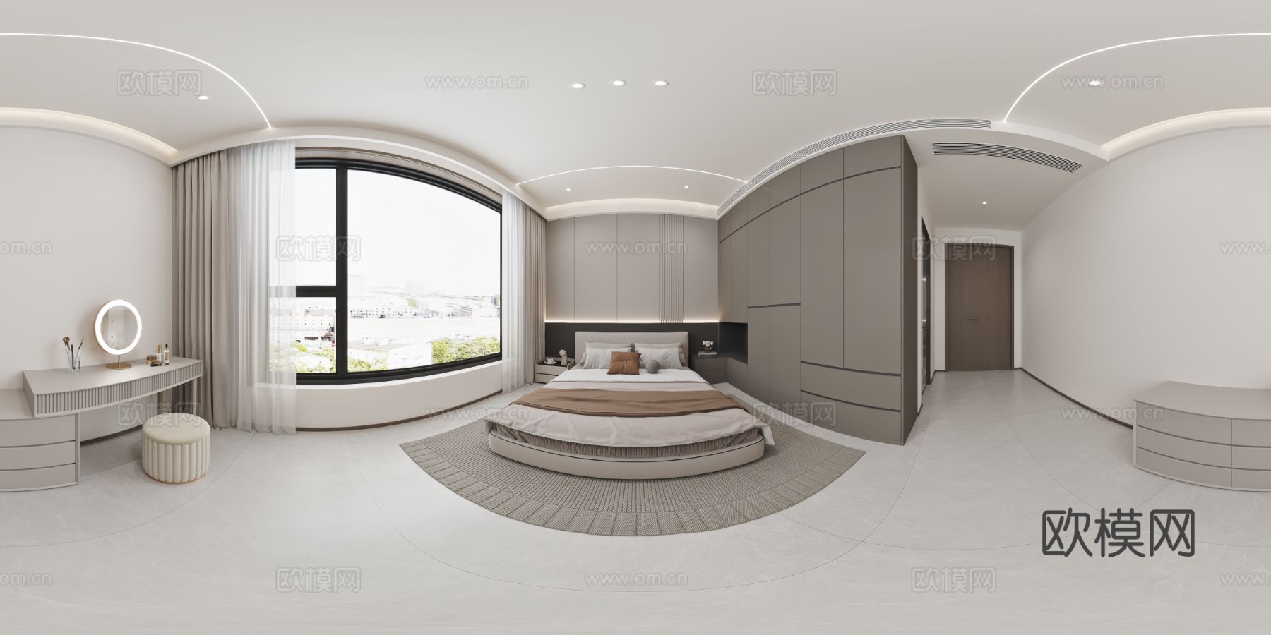 爱国村设计客餐厅 卧室 方案全景效果图下载（渲染图11）