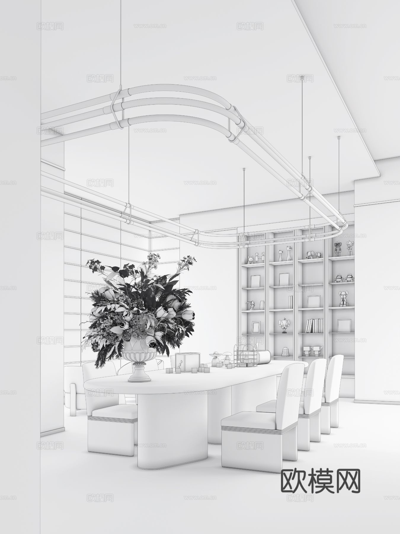 唐忠汉｜中海 · 映澜台 儿童阅读区3d模型下载（渲染图2）