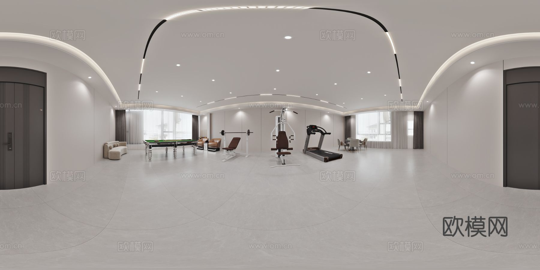 爱国村设计客餐厅 卧室 方案全景效果图下载（渲染图5）