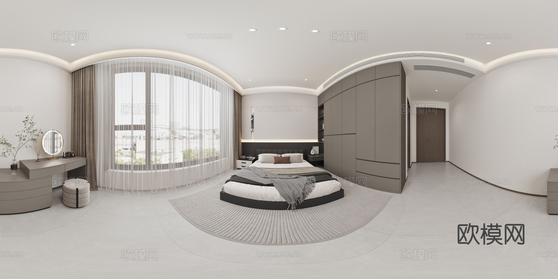 爱国村设计客餐厅 卧室 方案全景效果图下载（渲染图7）