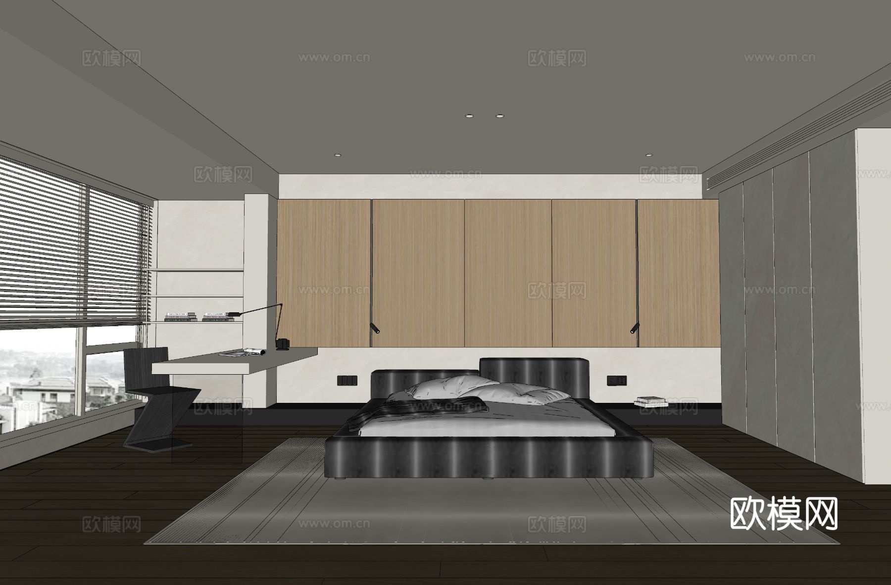 现代卧室 次卧su模型