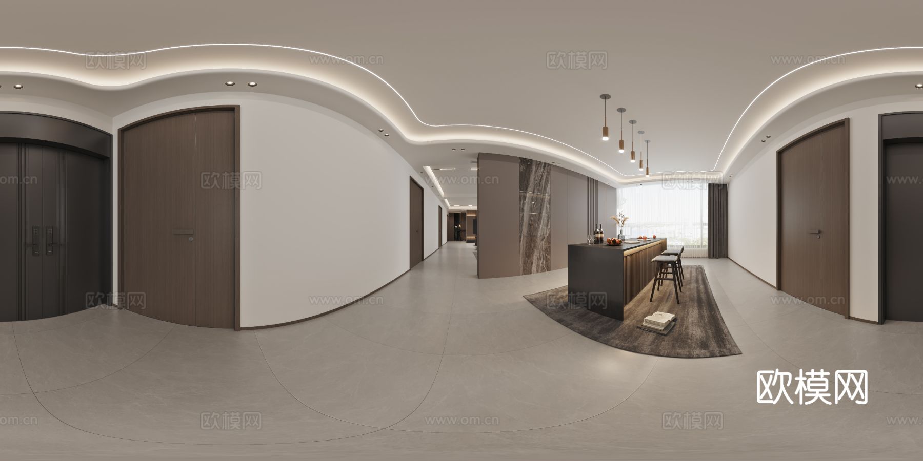 爱国村设计客餐厅 卧室 方案全景效果图下载（渲染图8）